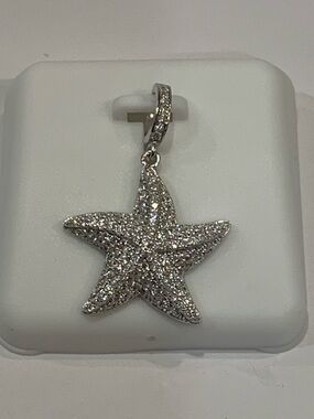 Sterling Silver .925 & Moissanite 1.50 CTW Starfish Pendant
